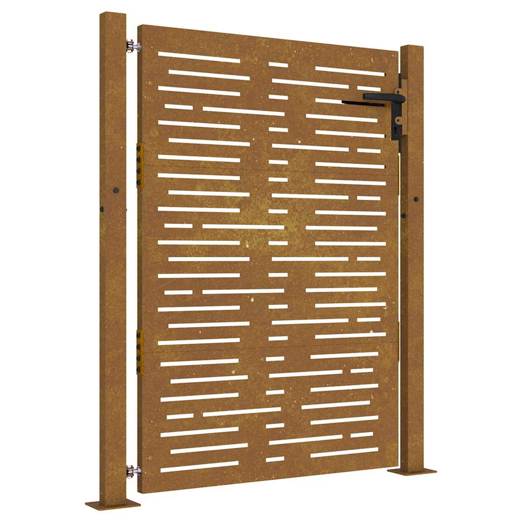 Gartentor 100x125 cm Cortenstahl Quadratisches Design