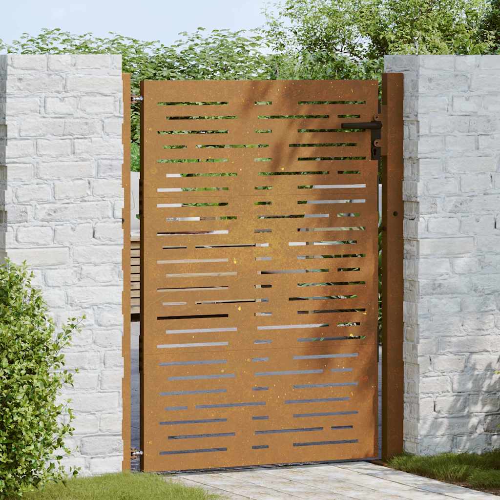 Gartentor 100x125 cm Cortenstahl Quadratisches Design