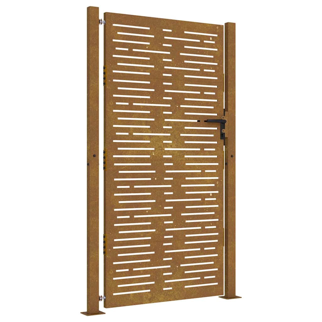 Gartentor 100x175 cm Cortenstahl Quadratisches Design