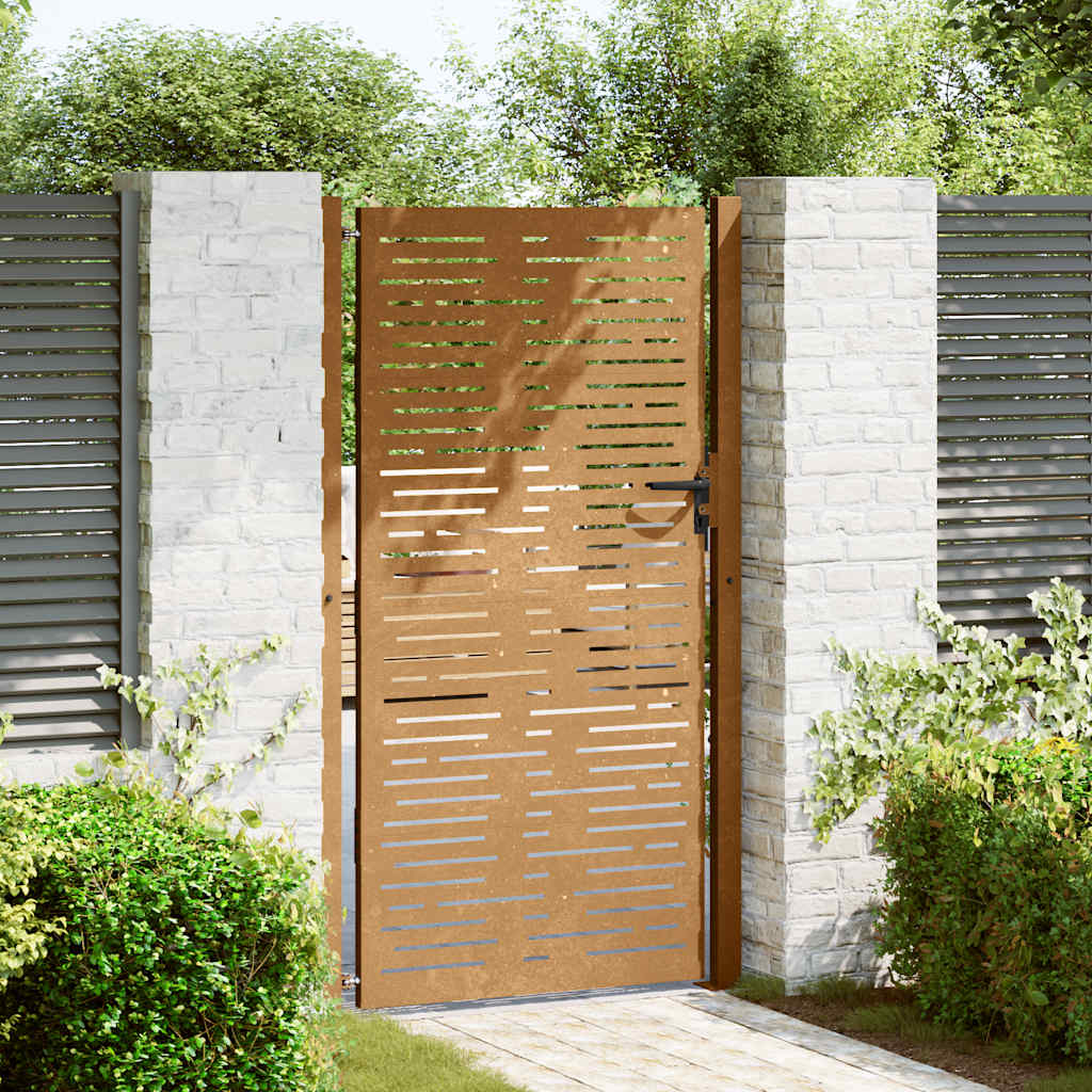 Gartentor 100x175 cm Cortenstahl Quadratisches Design