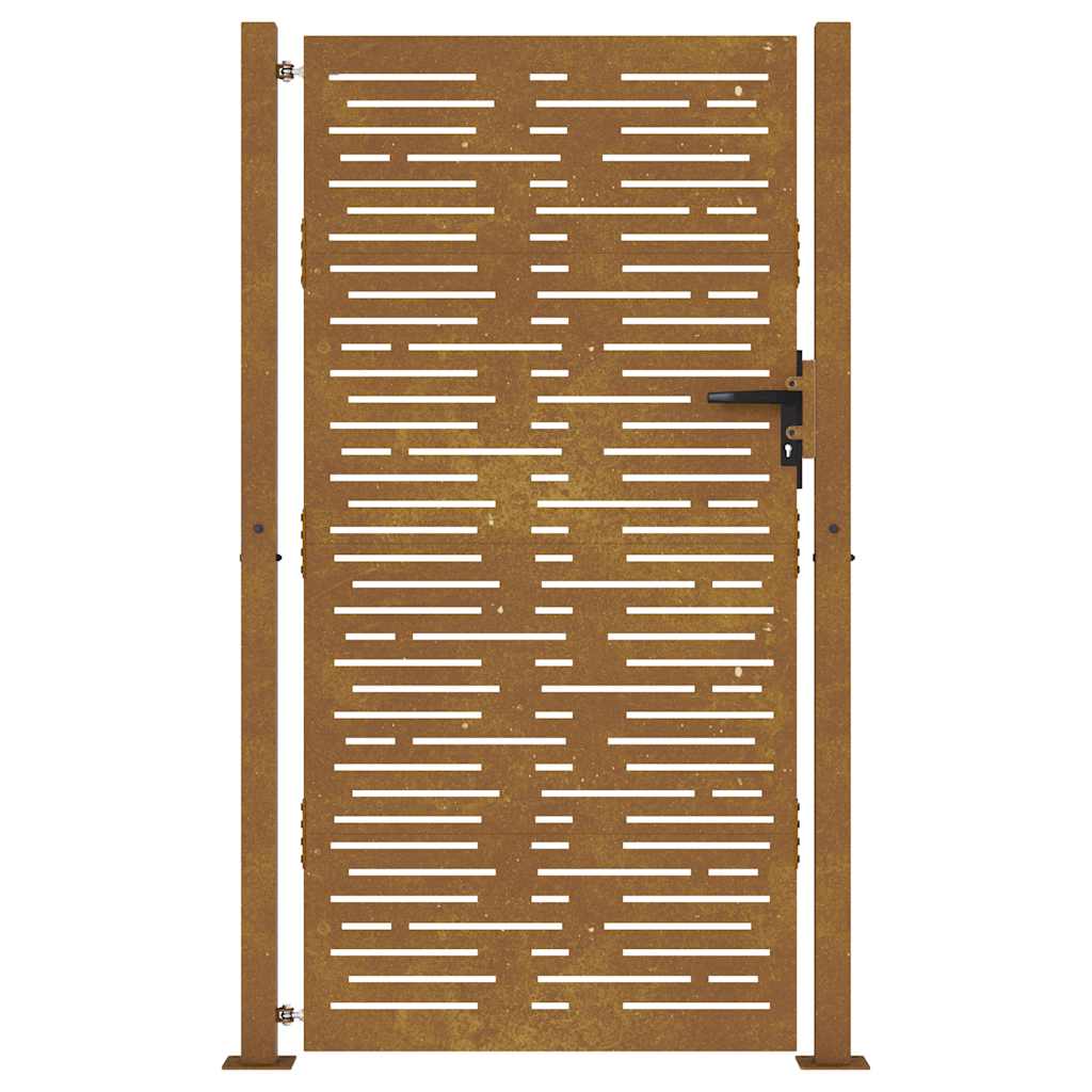 Gartentor 100x175 cm Cortenstahl Quadratisches Design