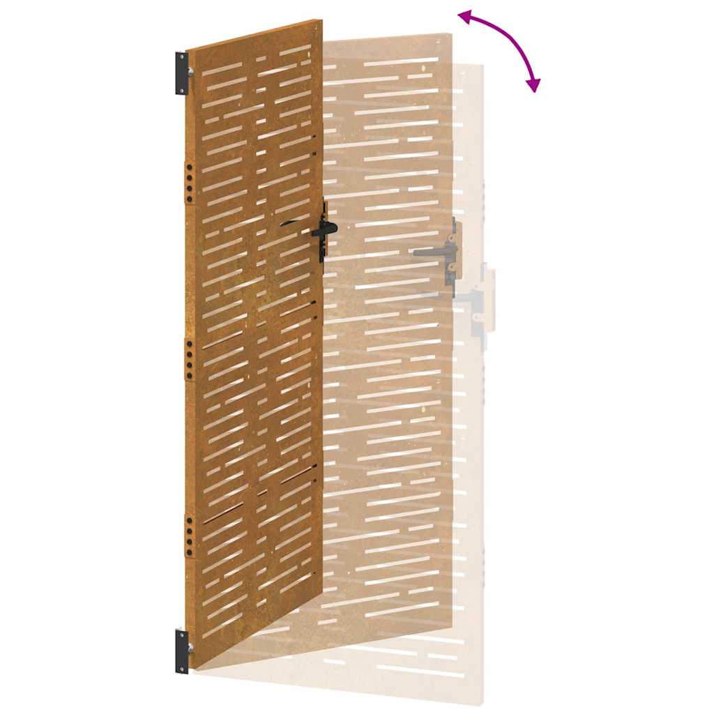 Gartentor 100x175 cm Cortenstahl Quadratisches Design