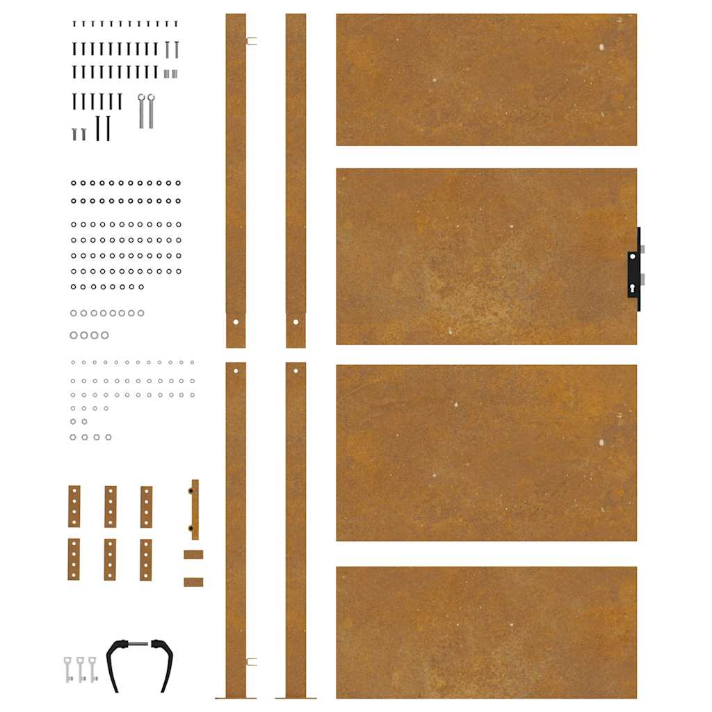 Gartentor 100x200 cm Cortenstahl