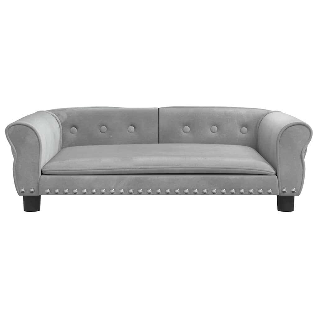 Dog bed light grey 95x55x30 cm velvet