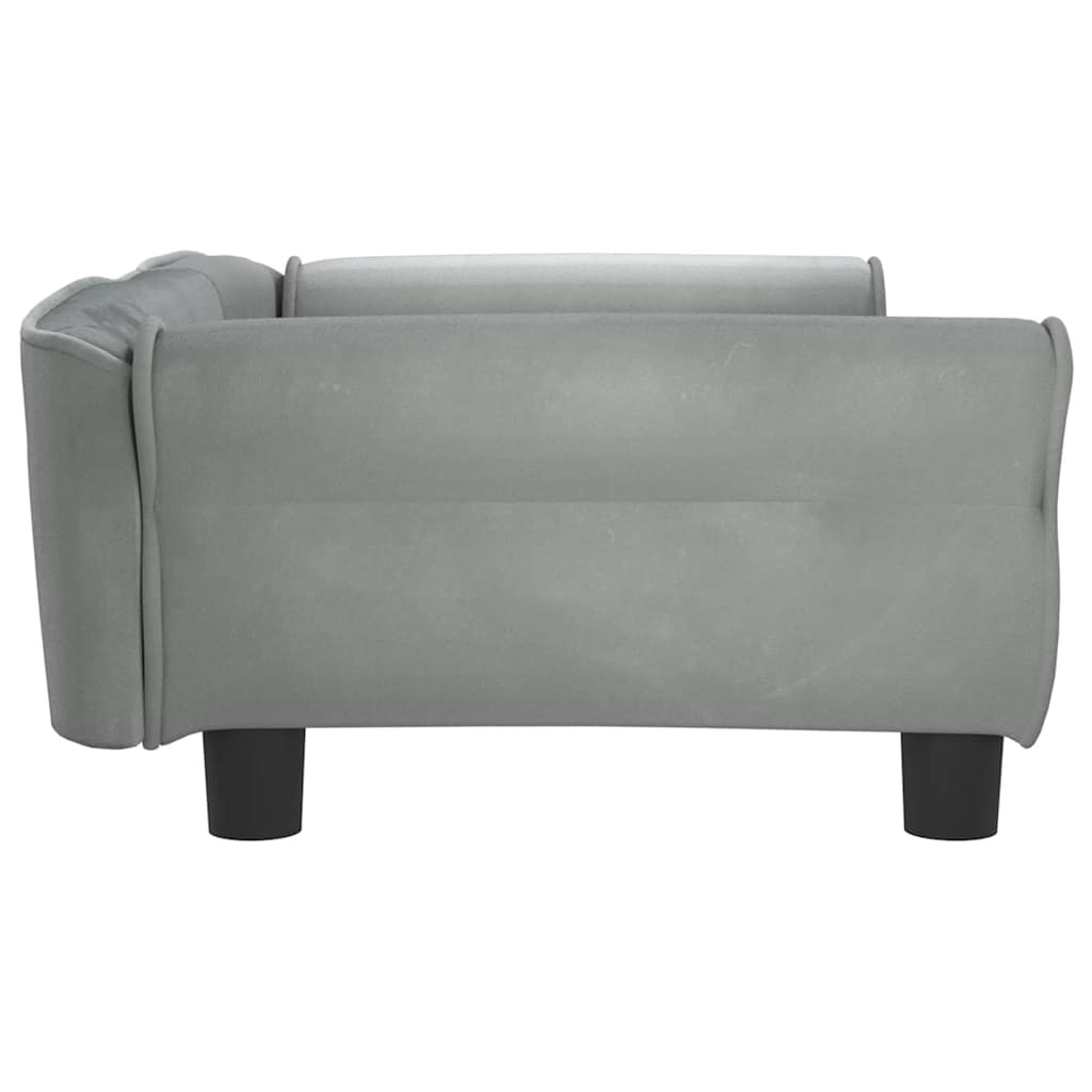 Dog bed light grey 95x55x30 cm velvet