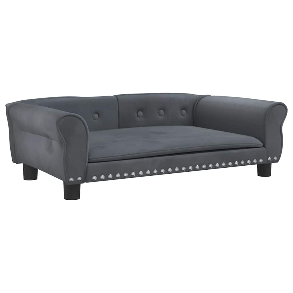 Dog bed dark grey 95x55x30 cm velvet
