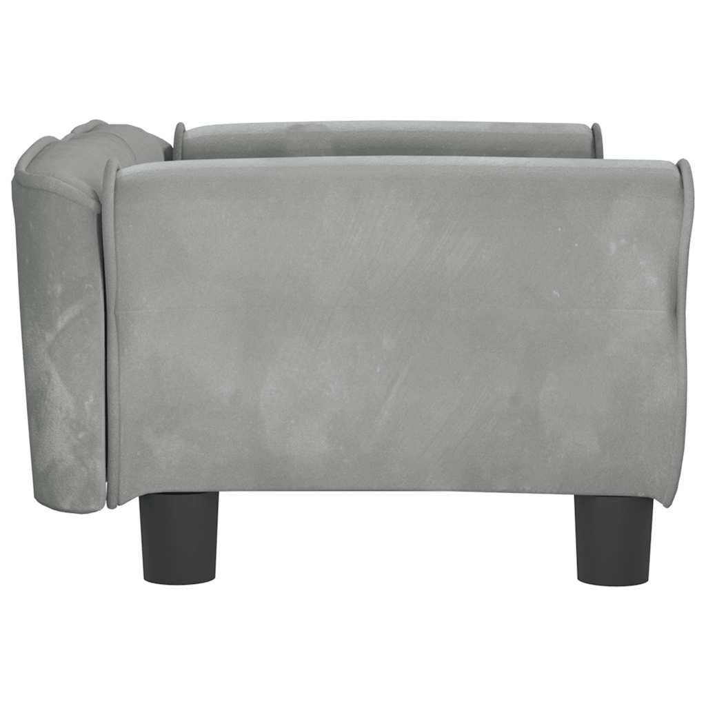 Dog bed light grey 70x45x30 cm velvet