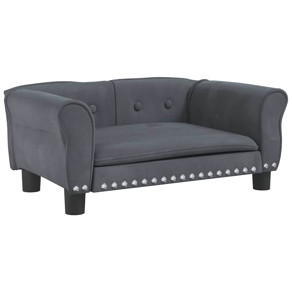 Dog bed dark grey 70x45x30 cm velvet