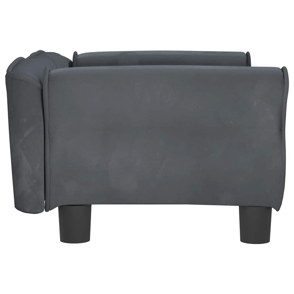 Dog bed dark grey 70x45x30 cm velvet