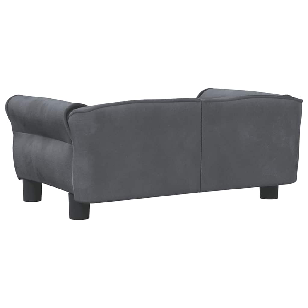 Dog bed dark grey 70x45x30 cm velvet