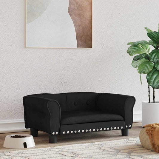 Dog bed black 70x45x30 cm velvet