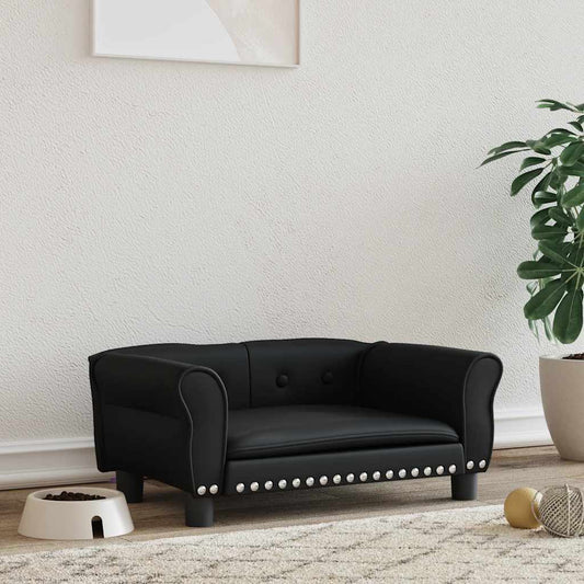 Dog bed black 70x45x30 cm artificial leather