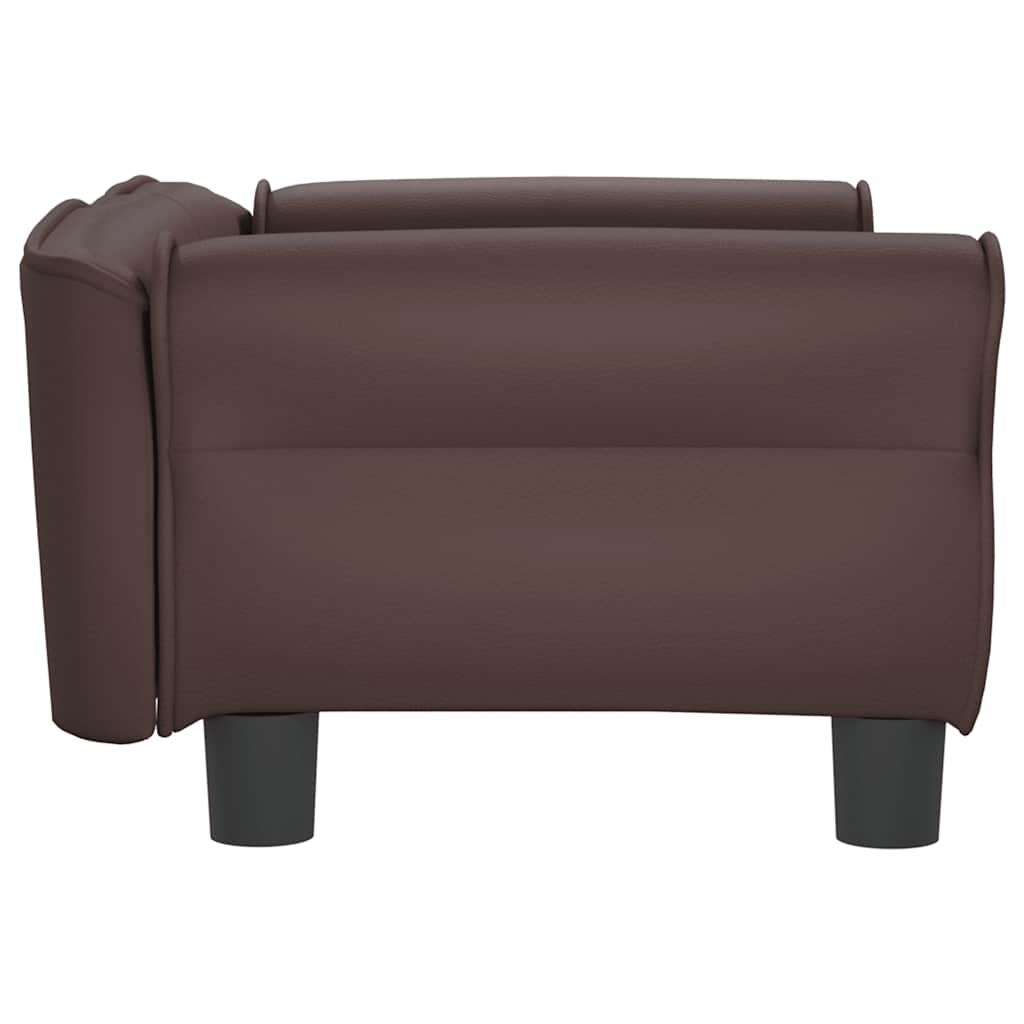 Panier pour chien marron 70x45x30 cm en cuir synthétique