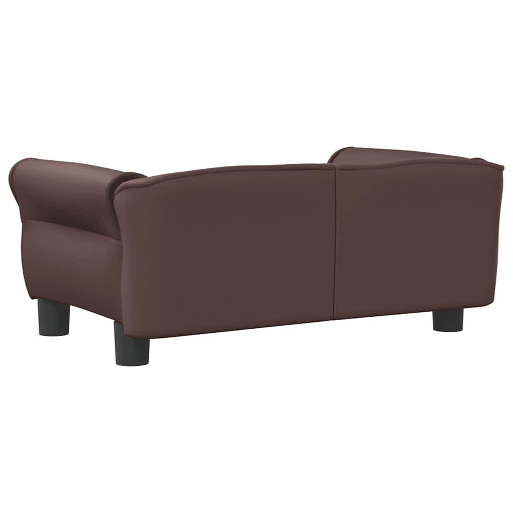 Panier pour chien marron 70x45x30 cm en cuir synthétique