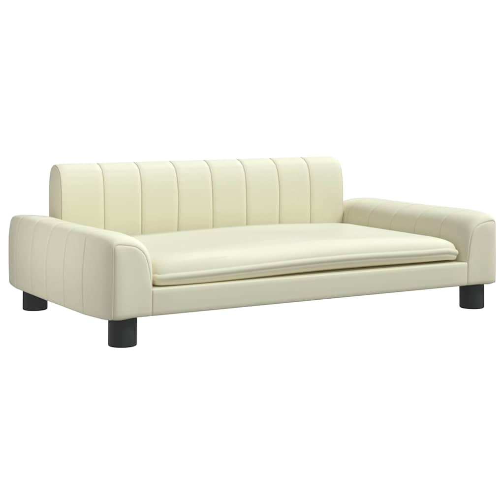 Panier pour chien crème 90x53x30 cm cuir artificiel