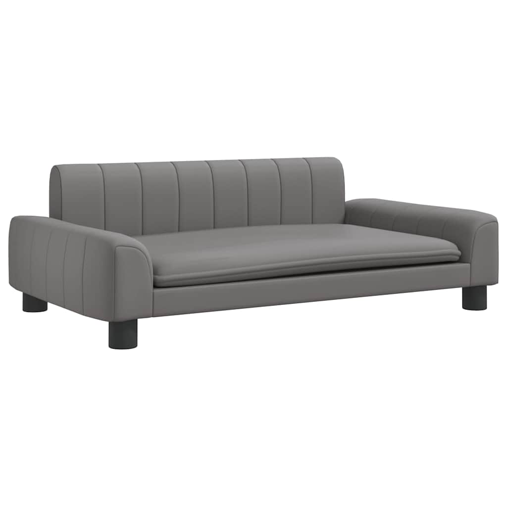 Dog bed grey 90x53x30 cm artificial leather