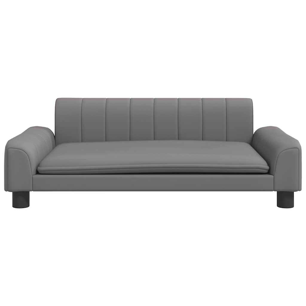 Dog bed grey 90x53x30 cm artificial leather