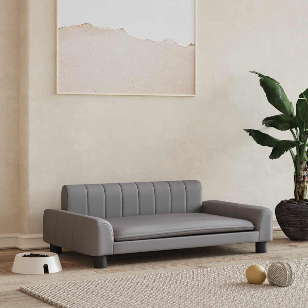 Dog bed grey 90x53x30 cm artificial leather