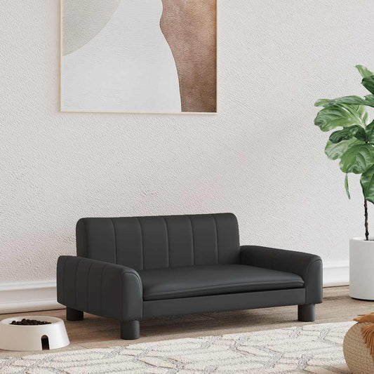 Dog bed black 70x45x30 cm artificial leather