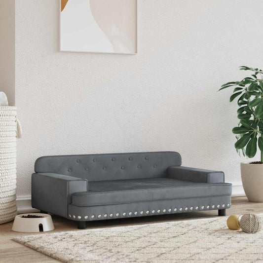 Panier pour chien gris foncé 90x53x30 cm velours