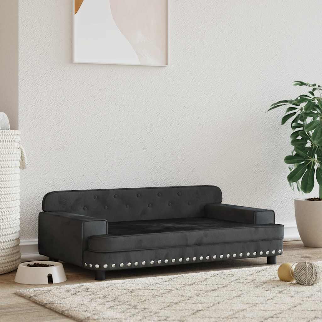 Panier pour chien noir 90x53x30 cm velours