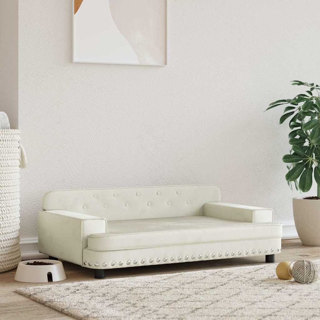Panier pour chien crème 90x53x30 cm velours