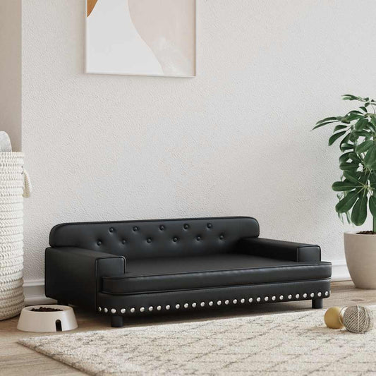 Dog bed black 90x53x30 cm artificial leather