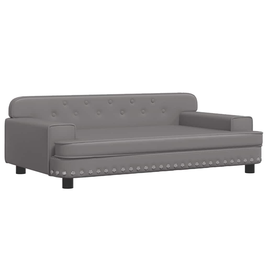 Dog bed grey 90x53x30 cm artificial leather