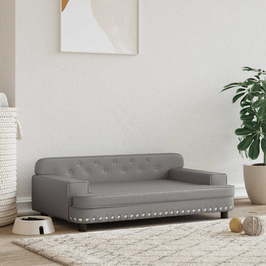 Dog bed grey 90x53x30 cm artificial leather