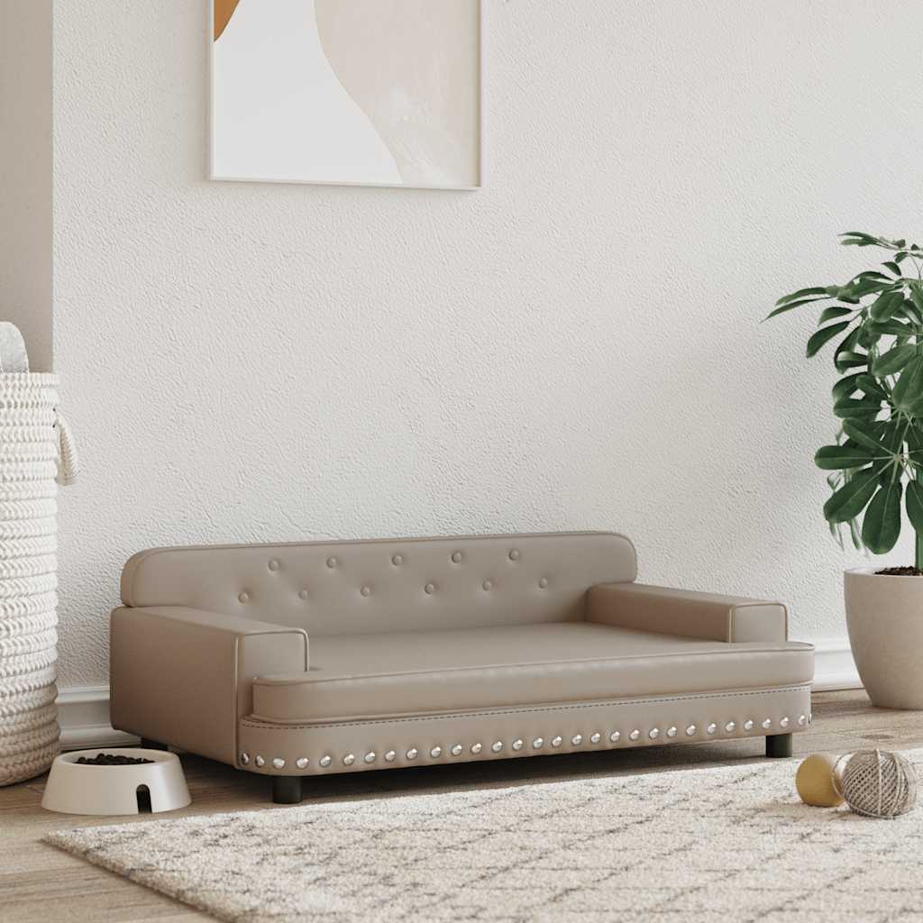 Panier pour chien cappuccino-marron 90x53x30 cm cuir artificiel