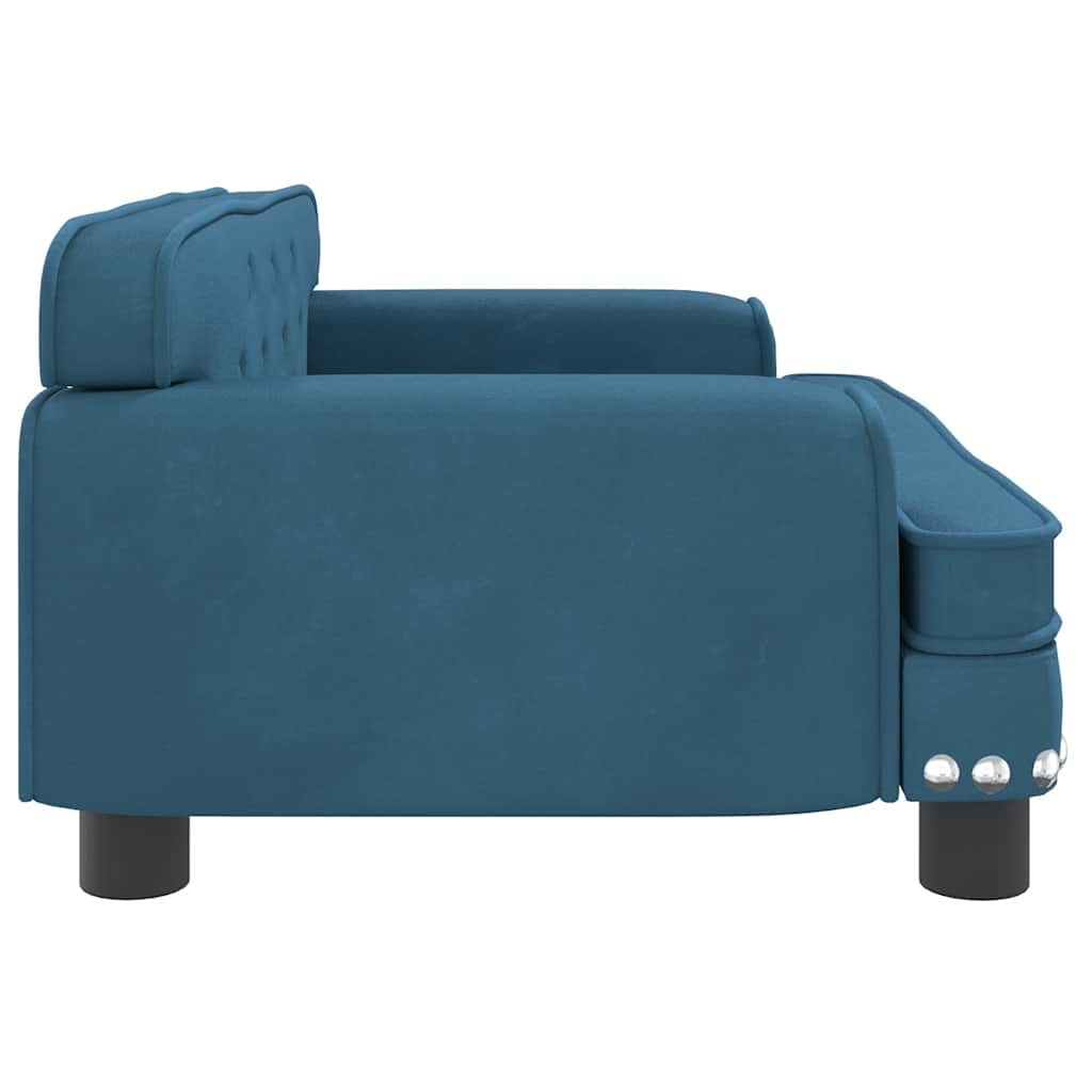 Panier pour chien bleu 70x45x30 cm velours