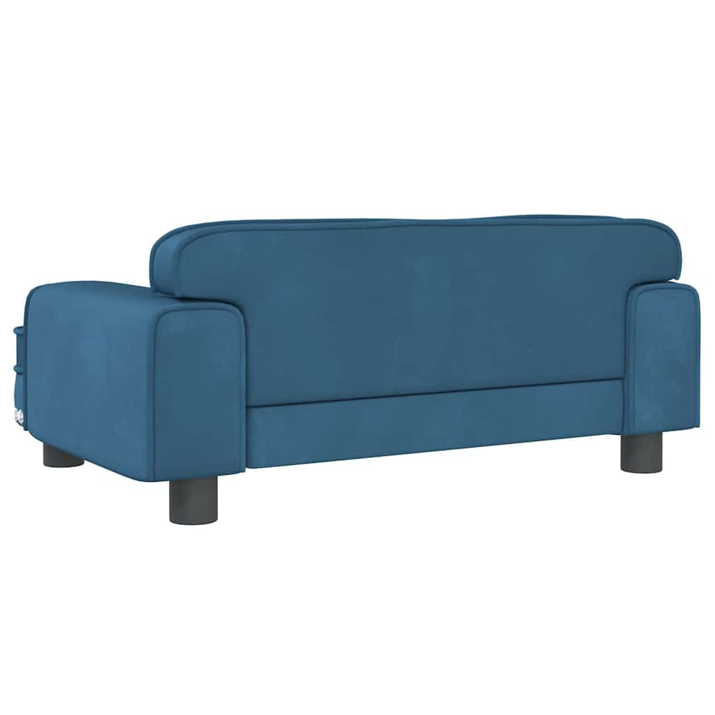 Panier pour chien bleu 70x45x30 cm velours