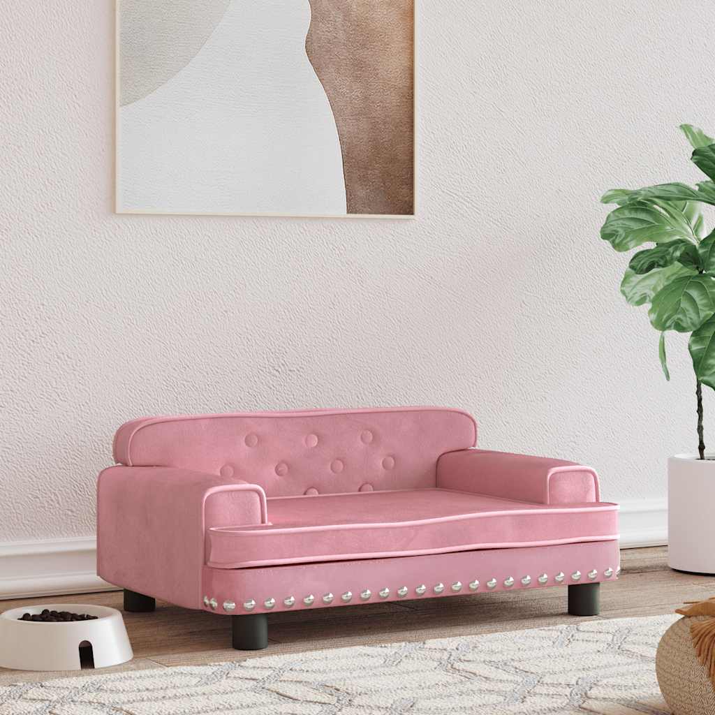 Dog bed pink 70x45x30 cm velvet