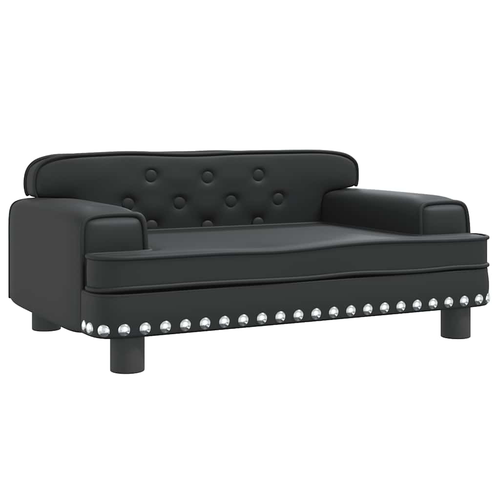 Panier pour chien noir 70x45x30 cm en cuir synthétique