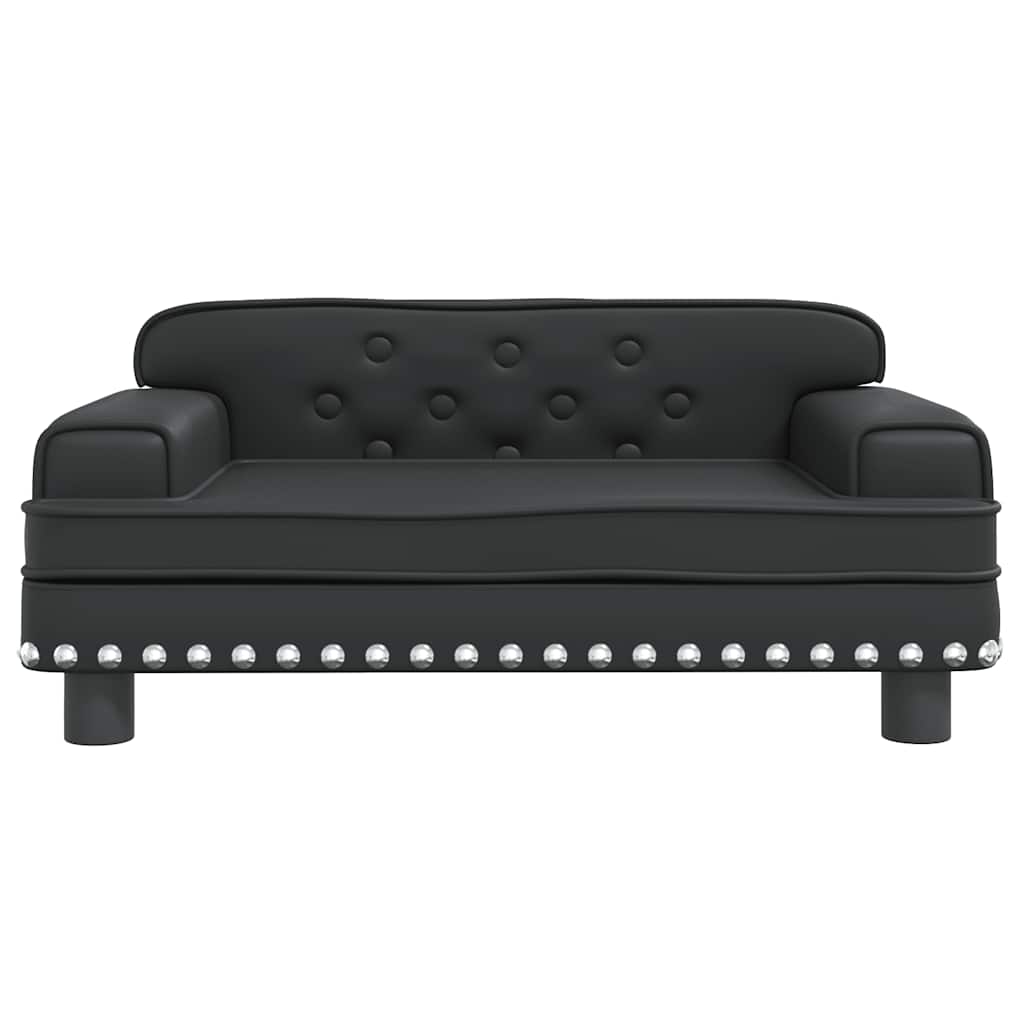 Panier pour chien noir 70x45x30 cm en cuir synthétique