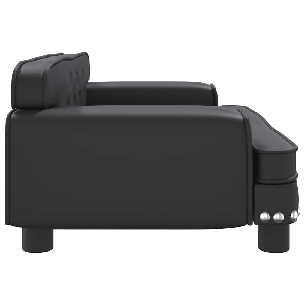 Panier pour chien noir 70x45x30 cm en cuir synthétique