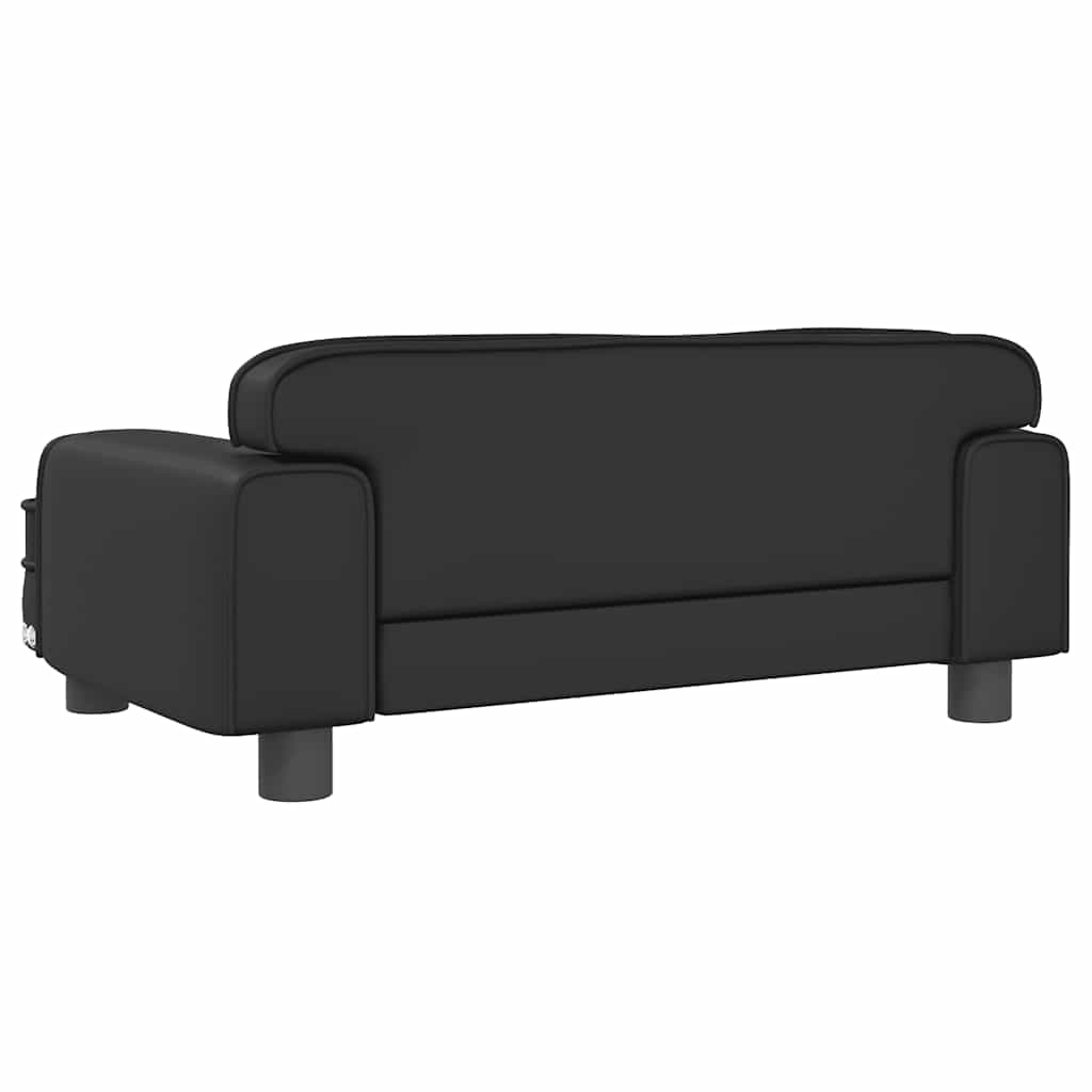 Panier pour chien noir 70x45x30 cm en cuir synthétique