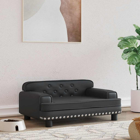 Dog bed black 70x45x30 cm artificial leather