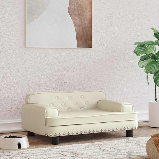 Panier pour chien crème 70x45x30 cm cuir artificiel