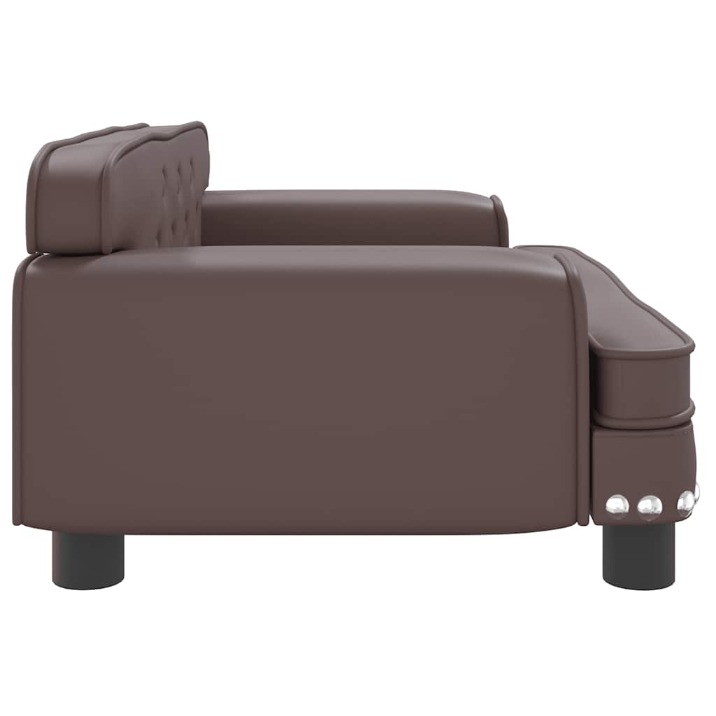 Panier pour chien marron 70x45x30 cm en cuir synthétique
