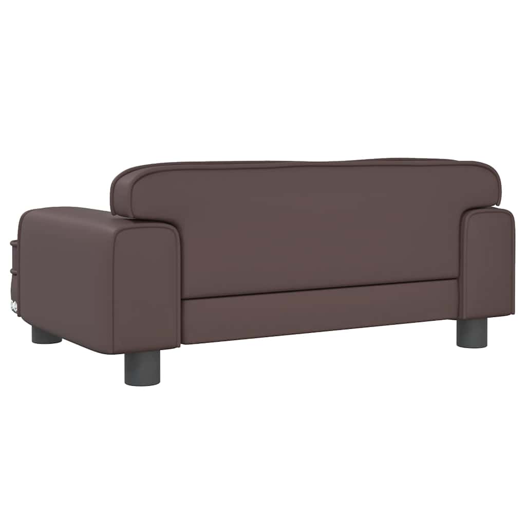 Panier pour chien marron 70x45x30 cm en cuir synthétique