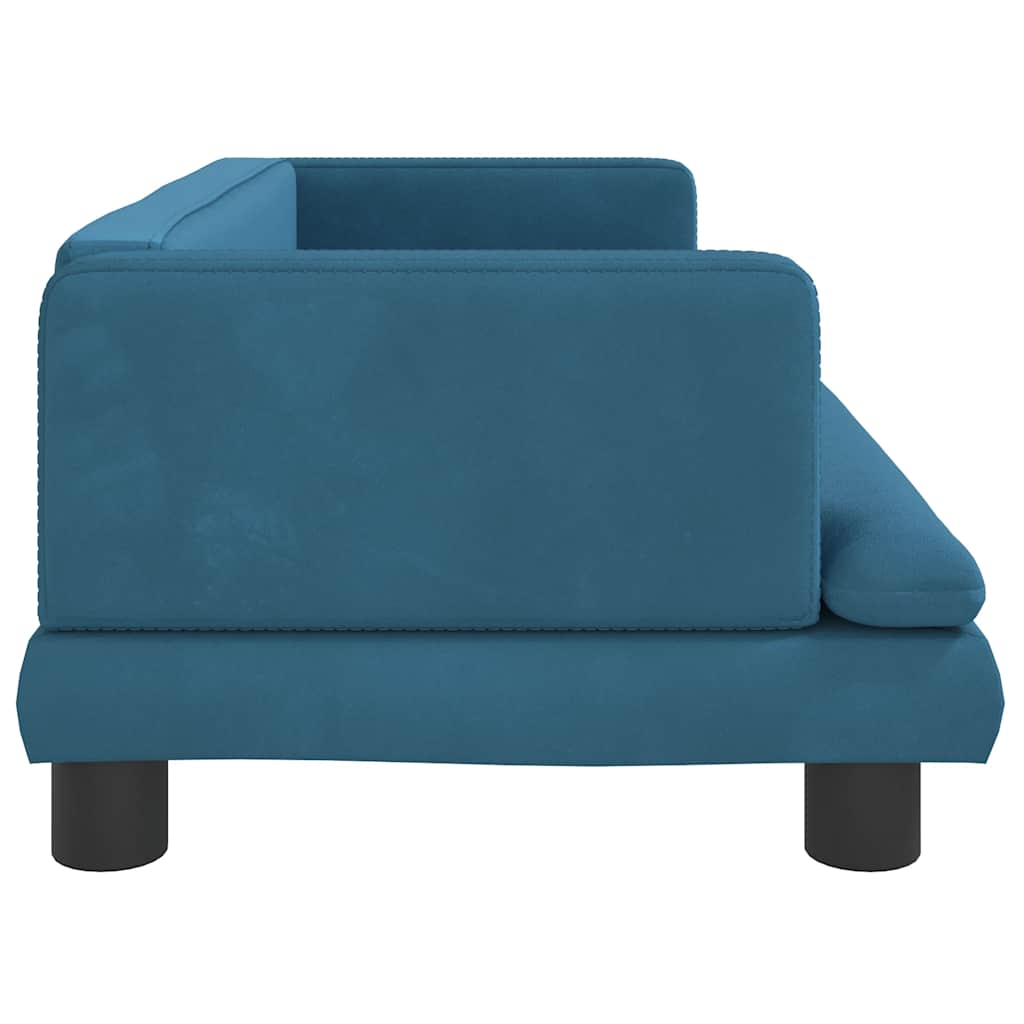 Panier pour chien bleu 80x45x30 cm velours