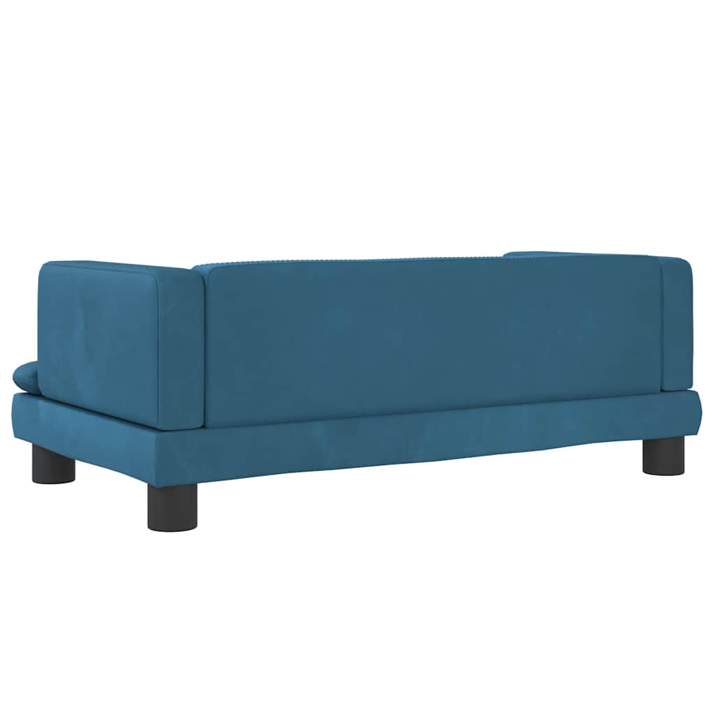 Panier pour chien bleu 80x45x30 cm velours