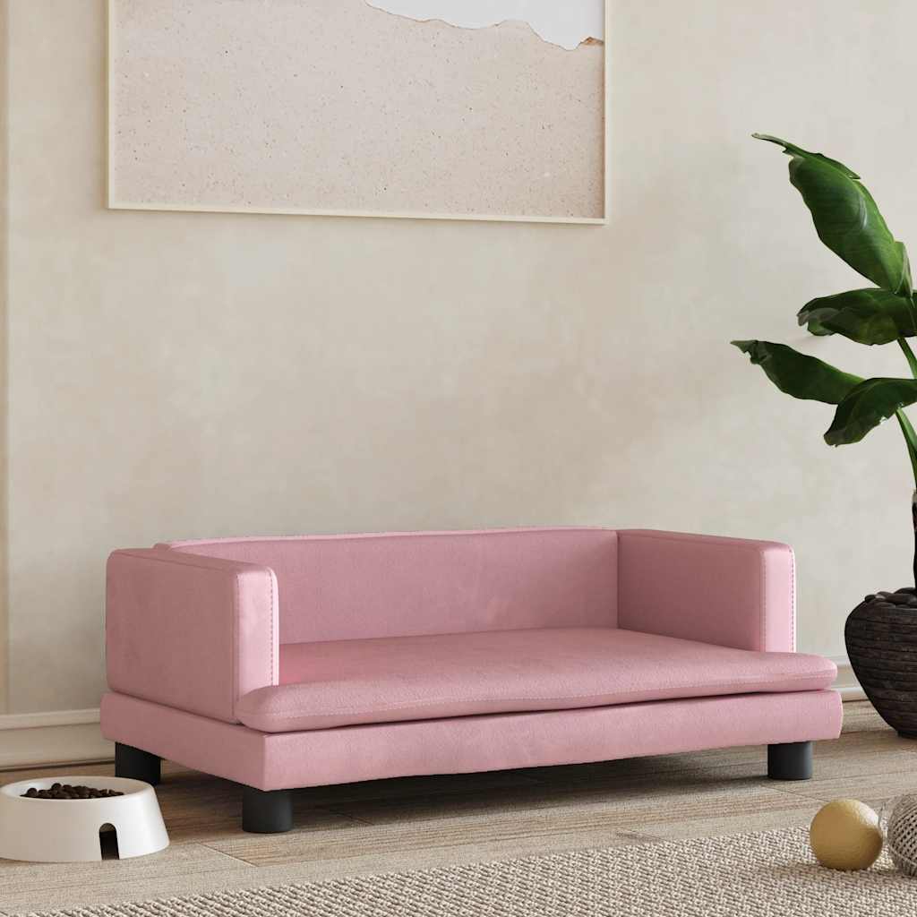 Dog bed pink 80x45x30 cm velvet