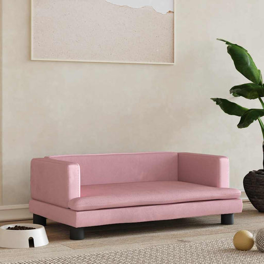 Dog bed pink 80x45x30 cm velvet