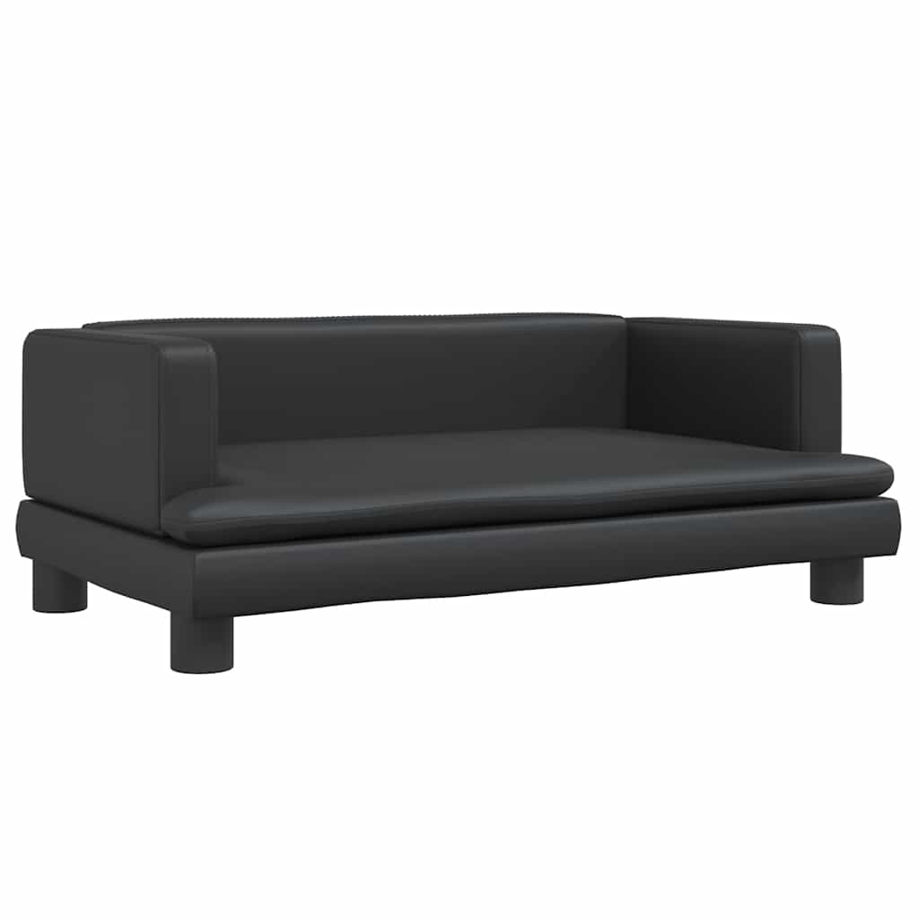 Panier pour chien noir 80x45x30 cm en cuir synthétique