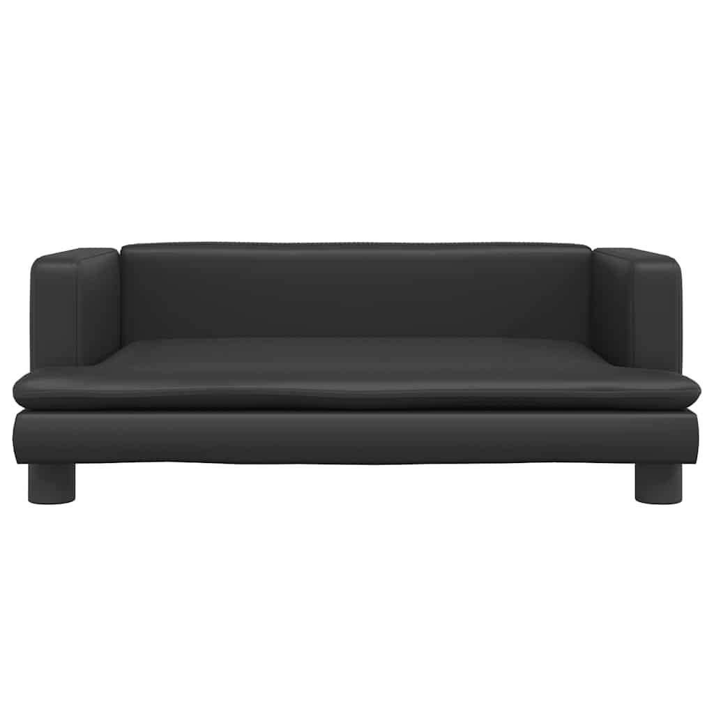 Panier pour chien noir 80x45x30 cm en cuir synthétique