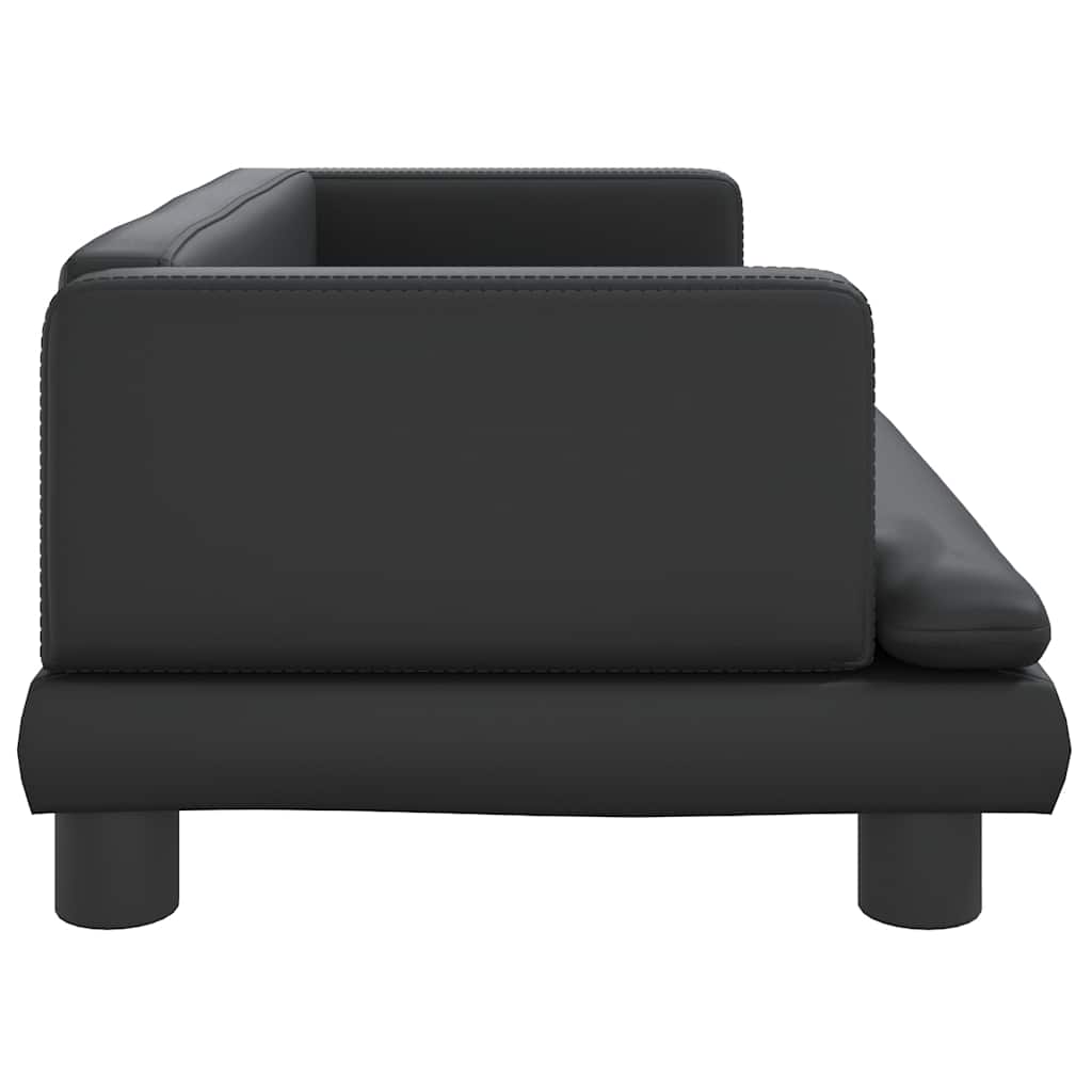 Panier pour chien noir 80x45x30 cm en cuir synthétique
