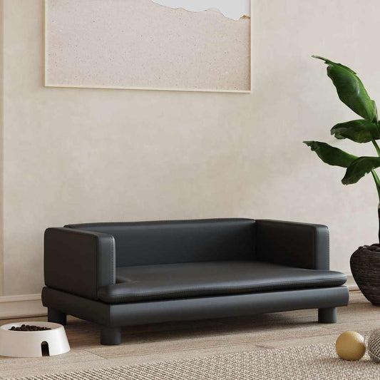 Dog bed black 80x45x30 cm artificial leather