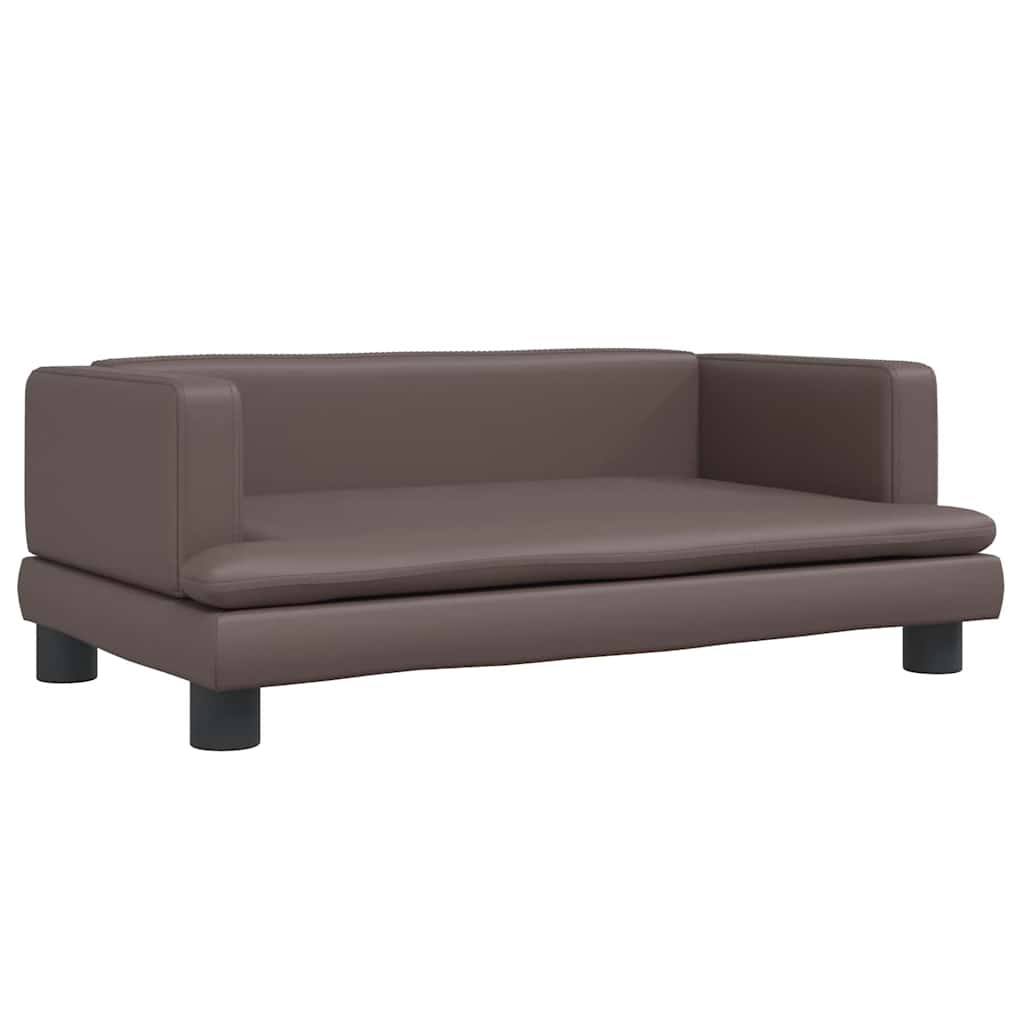 Panier pour chien marron 80x45x30 cm en cuir synthétique